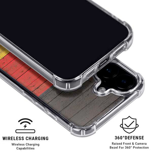 German Flag Dark Wood iPhone 16 Plus MagSafe Case
